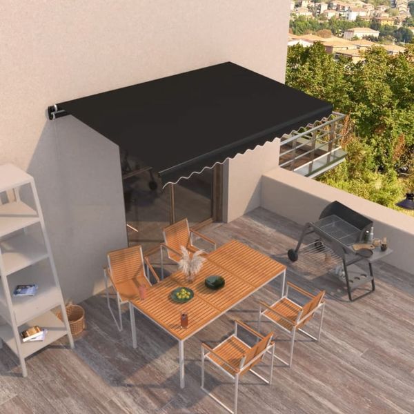 vidaXL Ručne zaťahovacia markíza 450x350 cm antracitová
