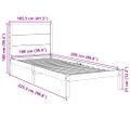 vidaXL Extra dlhá posteľ bez matraca biela 100x220 cm masívne drevo
