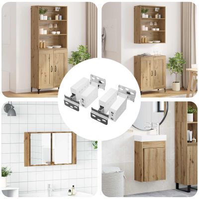 vidaXL Závesná konzola na skrinku 2 pcs Biela 70 x 48 x 19 mm