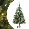 vidaXL Umelý vianočný stromček s pniškami Zelená 120 cm PVC a PE a kov