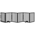 vidaXL Brána pre psa dvere sklad. 6-panel. čierna 300cm topoľové drevo