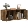 vidaXL TV skrinka dymový dub 100x35x40 cm spracované drevo