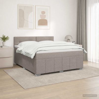 vidaXL Posteľ boxspring s matracom Sivohnedá 140 x 190 cm Látka