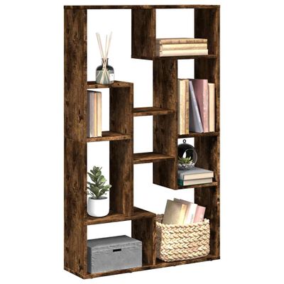 vidaXL Knižnica dymový dub 72x20x120,5 cm kompozitné drevo