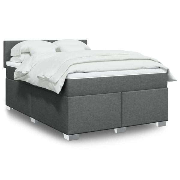 vidaXL Boxspring posteľ s matracom tmavosivá 160x200 cm látka