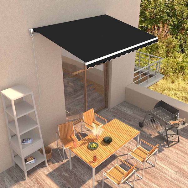 vidaXL Ručne zaťahovacia markíza antracitová 350x250 cm