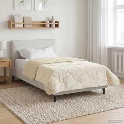 vidaXL Prikrývka na celý rok Šnurovaný Krémová 135 x 220 cm