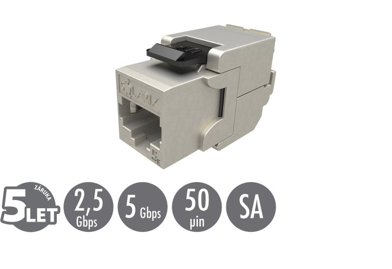 Samorezný keystone Solarix CAT5E STP SXKJ-5E-STP-BK-SA