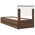 vidaXL Rám postele so zásuvkou Hnedý dub 75 x 190 cm Inžinierske drevo