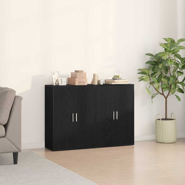 vidaXL Servírovacia skriňa 2 pcs Čierny dub 60 x 31 x 84 cm