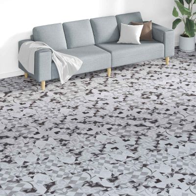 vidaXL Podlahové dosky 18 pcs Biely 5,26 m² PVC