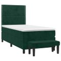 vidaXL Posteľný rám boxsping s matracom tmavozelený 80x200 cm zamat