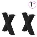 vidaXL Nohy konferenčného stolíka v tvare X, 2 ks, čierne, 60 x (42-43) cm, oceľové