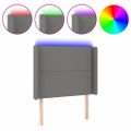 vidaXL Čelo postele s LED tmavosivé 103x16x118/128 cm látka