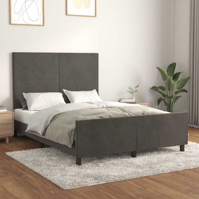 vidaXL Posteľ bez matraca tmavosivá 140x200 cm zamat