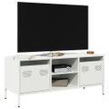 vidaXL TV skrinka biela 101,5x39x43,5 cm oceľ valcovaná za studena