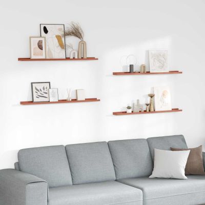 vidaXL Stenná polica 4 pcs Červená 100 x 9 x 3 cm Kompozitné drevo