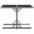 vidaXL Záhradný stôl antracitový 110x53x72 cm sklenený a polyratan