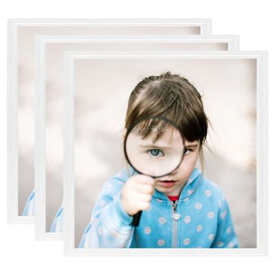 vidaXL Fotorámiky na stôl, koláž 3 ks, biele 30x30 cm, MDF
