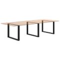 vidaXL Nohy k jedálenskému stolu v tvare U, 3 ks, čierne, 100 x (72-73) cm, oceľové
