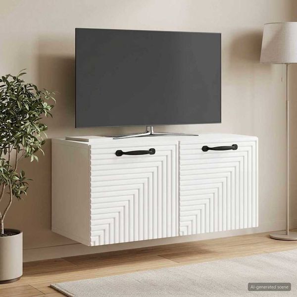 vidaXL Nástenná TV skrinka Biela s vysokým leskom 59,5 x 31 x 30 cm