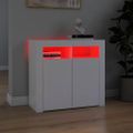 vidaXL Komoda s LED svetlami biela 80x35x75 cm