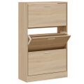 vidaXL Botník dymový dub 63x24x103 cm spracované drevo