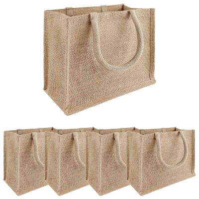 vidaXL Jutové tašky 5 Prírodná 26 x 22 x 14 cm 100% Tossa juta