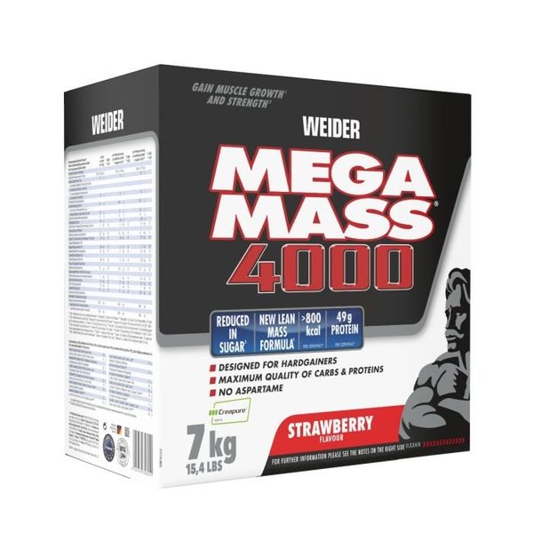 Mega Mass 4000 - Weider, jahoda, 7000 g