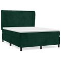 vidaXL Posteľný rám boxsping s matracom tmavozelený 140x190 cm zamat