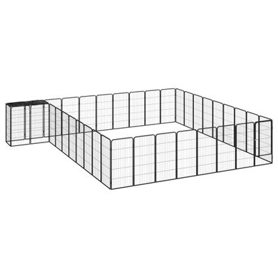 vidaXL Ohrádka pre psov 38 panelov čierna 50x100 cm práškovaná oceľ