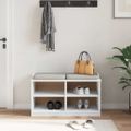vidaXL Lavica do predsiene SANDNES biela 87x40x50 cm borovicový masív