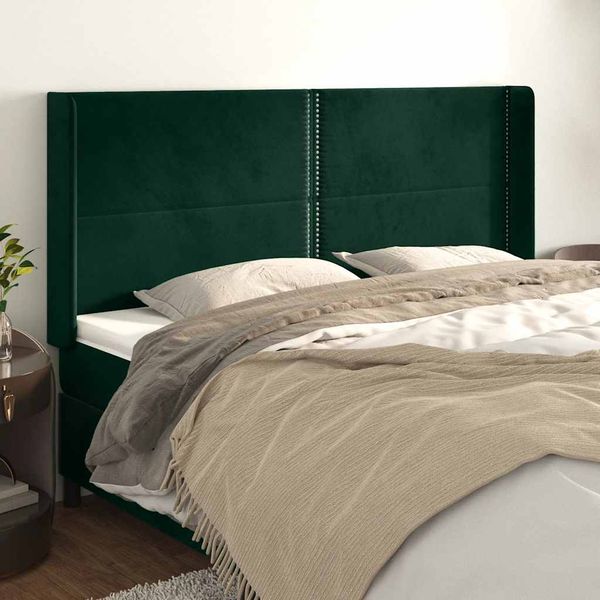 vidaXL Čelo postele so záhybmi tmavosivé 183x16x118/128 cm zamat