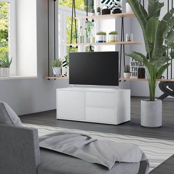 vidaXL TV skrinka, biela 80x34x36 cm, kompozitné drevo