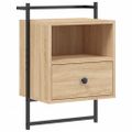 vidaXL Nočné skrinky nástenné 2 ks dub sonoma 40x30x61cm kompoz. drevo