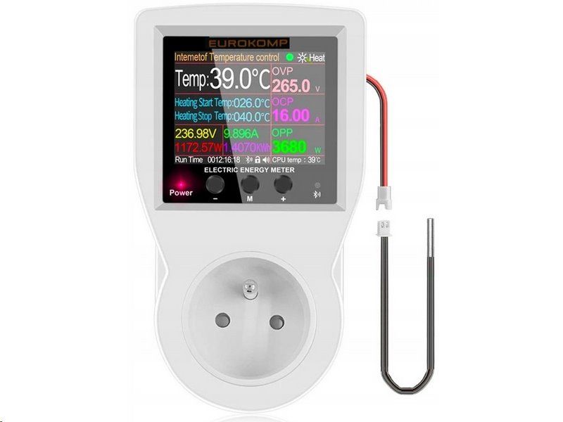 Termostat EUROKOMP E6258 WiFi Tuya zásuvkový s čidlom