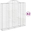 vidaXL Oblúkové gabiónové koše 2ks 200x50x180/200cm pozinkované železo