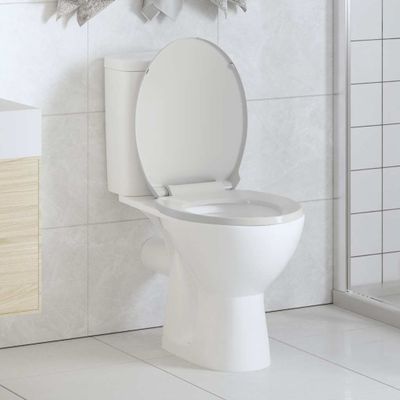 vidaXL WC sedadlo, pomalé sklápanie, biele, oválne