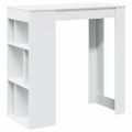 vidaXL Barový stôl s policami biely 102x50x103,5 cm kompozitné drevo