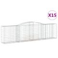 vidaXL Oblúkové gabiónové koše 15 ks 400x50x100/120cm pozinkov. železo