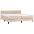 vidaXL Boxspring posteľ s matracom kapučínová 200x200 cm umelá koža