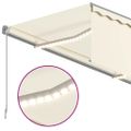 vidaXL Ručne zaťahovacia markíza s tienidlom a LED 3,5x2,5 m krémová