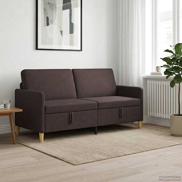 vidaXL Sofa s úložným priestorom Tmavohnedá 172 x 78 x 87 cm Polyester