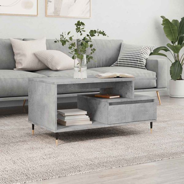 vidaXL Konferenčný stolík betónový sivý 90x49x45 cm spracované drevo