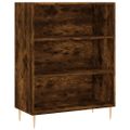 vidaXL Vysoká skrinka dymový dub 69,5x34x180 cm spracované drevo