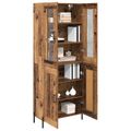 vidaXL Highboard Staré drevo 69,5 x 34 x 180 cm Kompozitné drevo