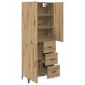 vidaXL Highboard Remeselný dub 69,5 x 34 x 180 cm Kompozitné drevo