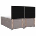 vidaXL Posteľ boxspring s matracom Sivohnedá 200 x 200 cm Látka
