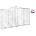 vidaXL Oblúkové gabiónové koše 2ks 300x30x160/180cm pozinkované železo