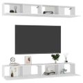 vidaXL TV skrinky 4 ks, biele 100x30x30 cm, kompozitné drevo